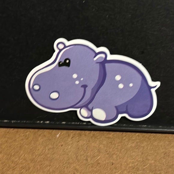 CARTOON HIPPO STICKER - Picture 1 of 1